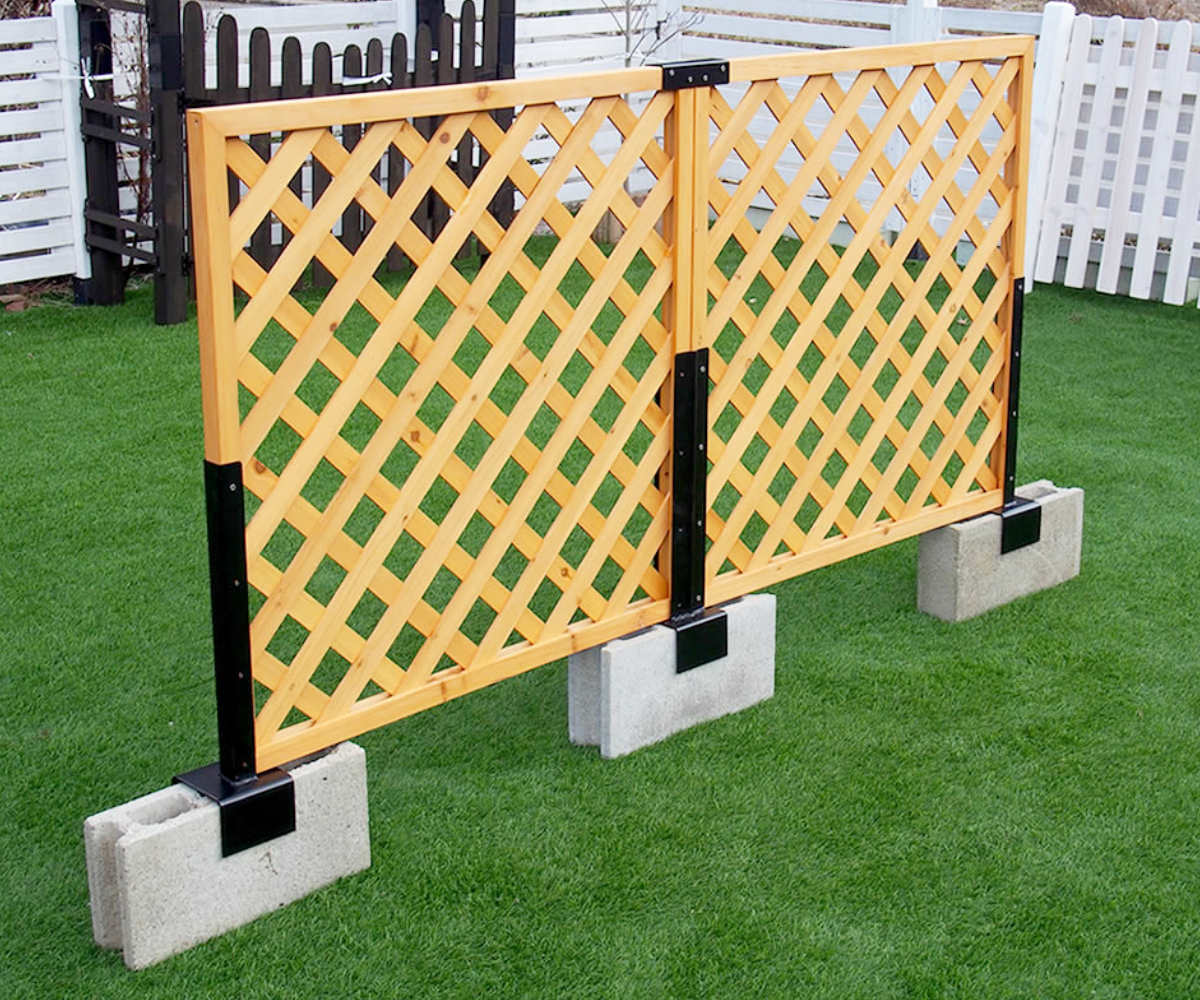 固定金具 ブロック用 連結用 15cm ラティス フェンス用 6個 （ 部品