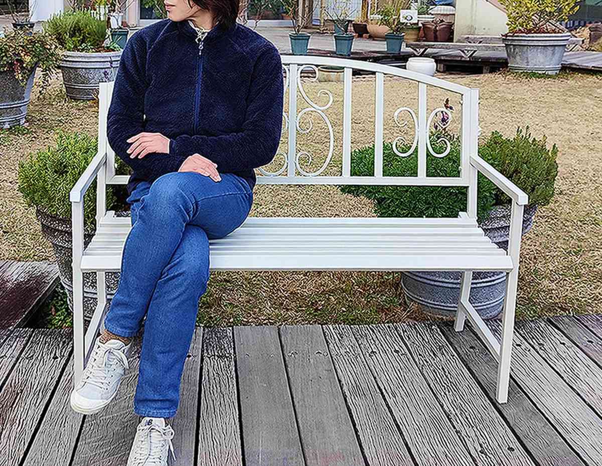 ベンチ アイアンベンチ 2人掛け （ ガーデンベンチ 屋外ベンチ 屋外