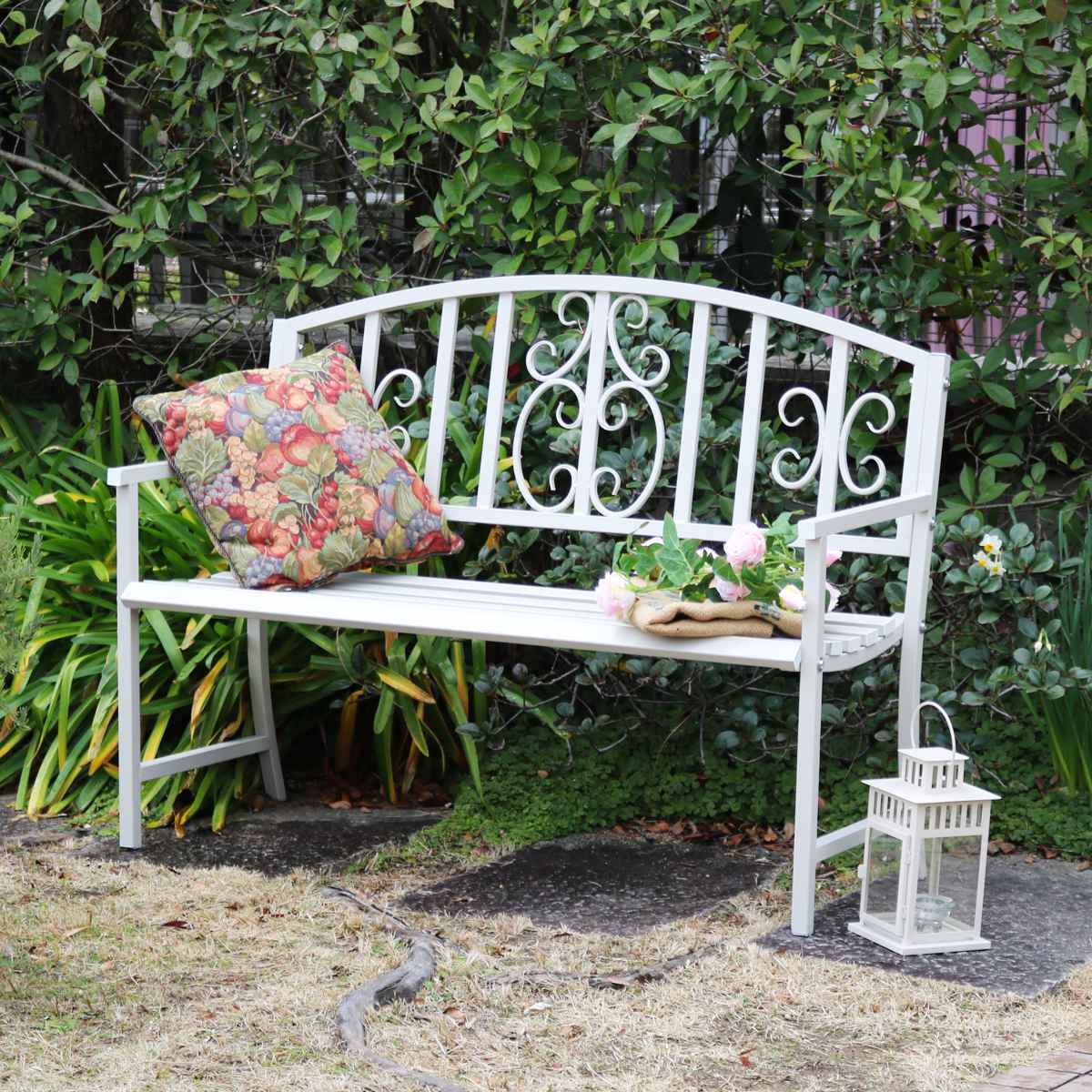 ベンチ アイアンベンチ 2人掛け （ ガーデンベンチ 屋外ベンチ 屋外