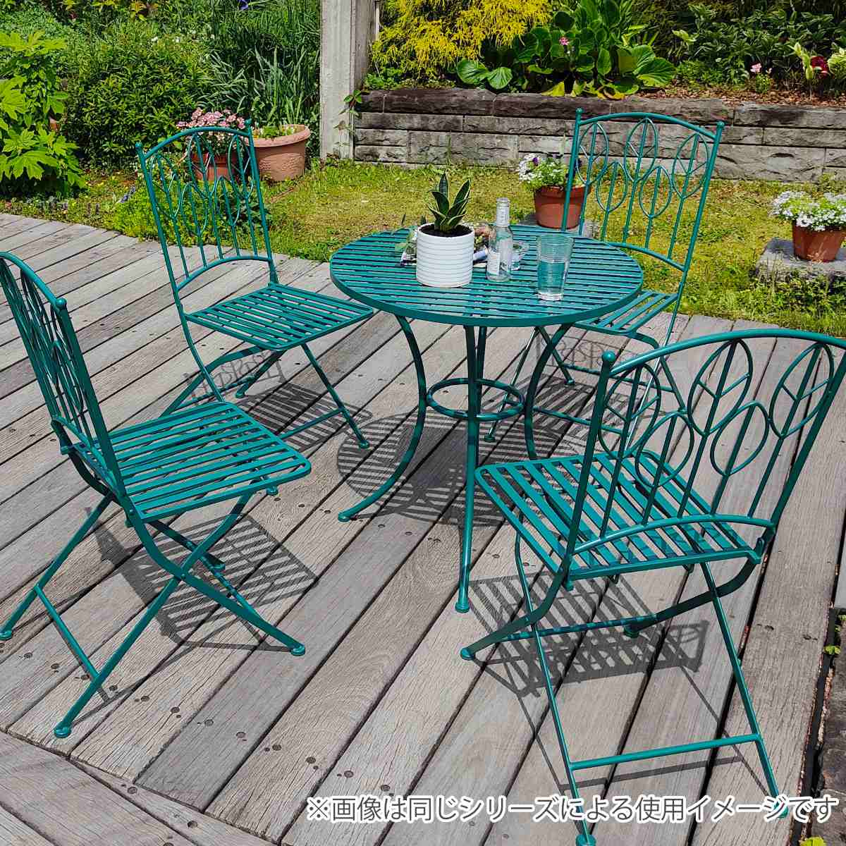 ラウンドテーブル アイアン製 Sunny Leaf サニーリーフ 3点セット