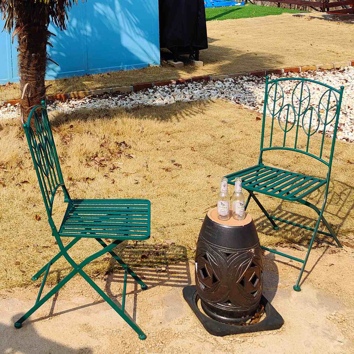 ラウンドテーブル アイアン製 Sunny Leaf サニーリーフ 3点セット