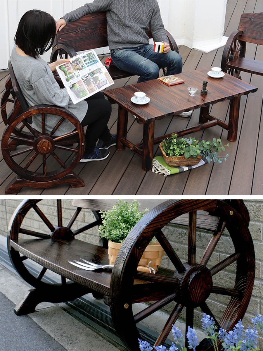 車輪ベンチ 幅110cm ( ベンチ 木製 屋外 ウッドチェア ウッドベンチ 車輪ベンチ 幅110cm ( ベンチ 木製 屋外 ウッドチェア ウッドベンチ