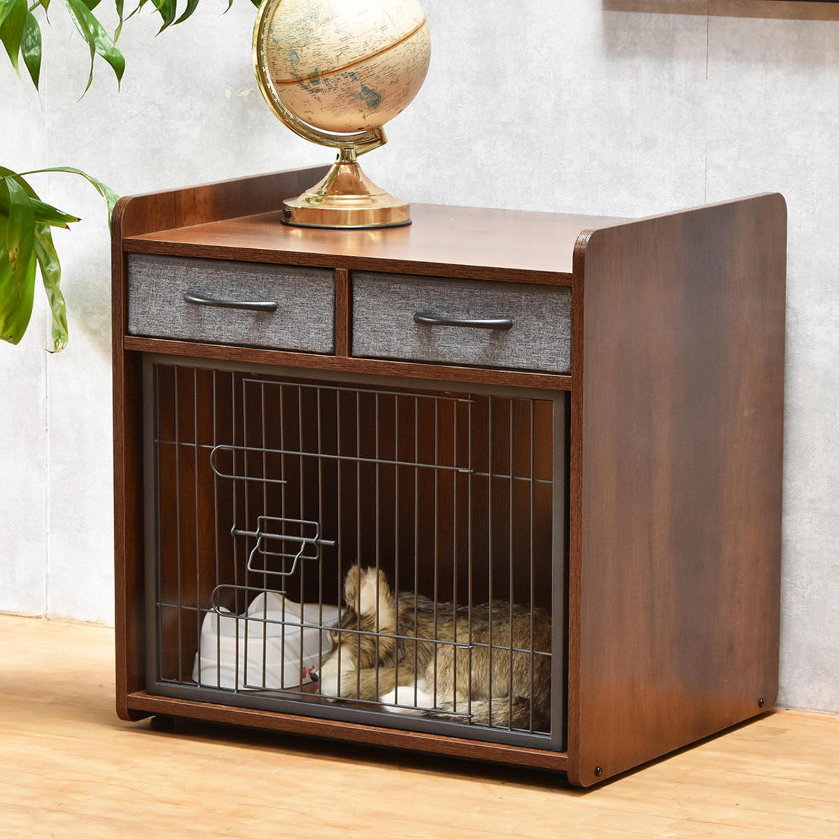 ペットケージ ドッグハウス グロリア 小型犬 木製 （ 幅62×奥行49.5×高