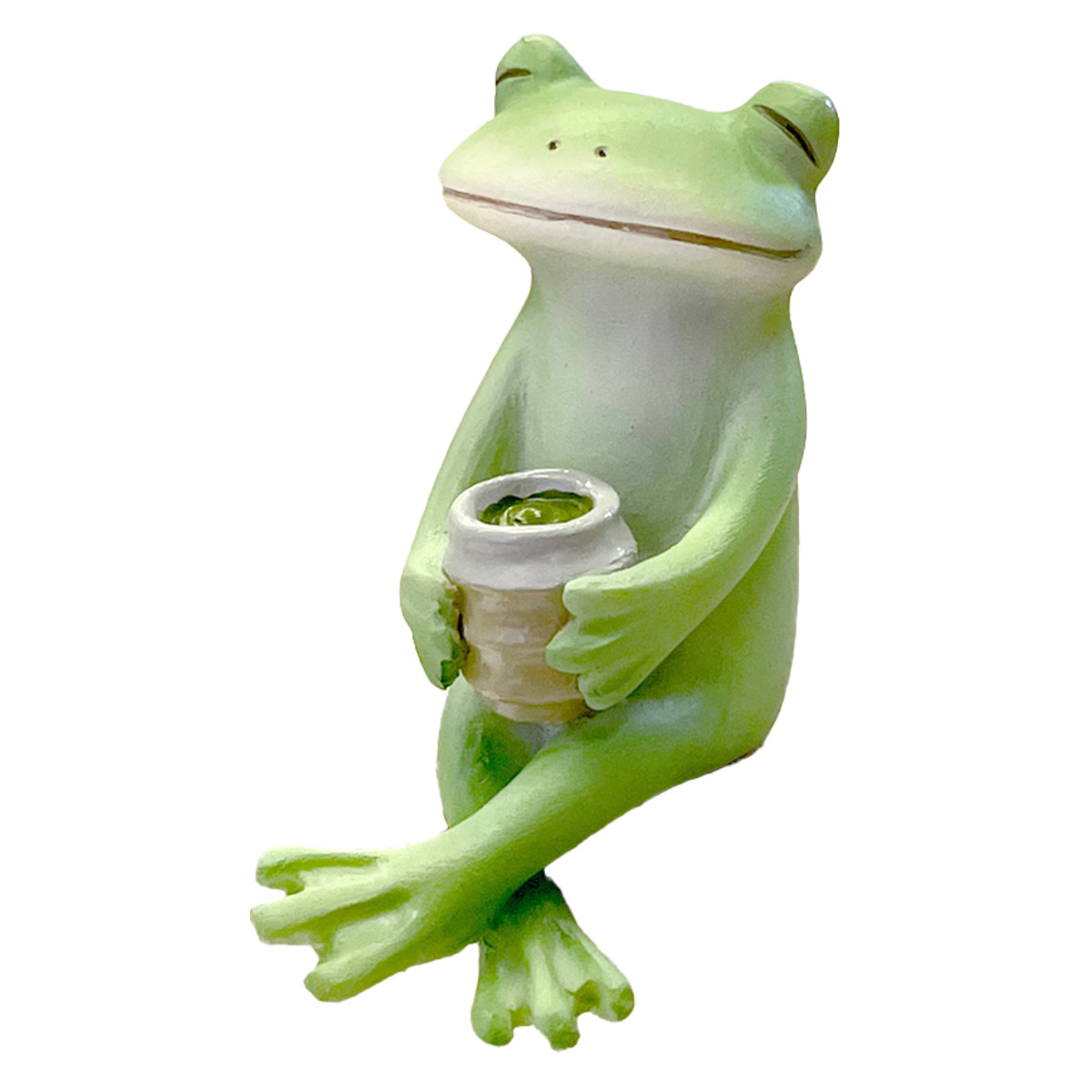 コポー お茶で一服するカエル カエル 置物 （ Copeau 置き物