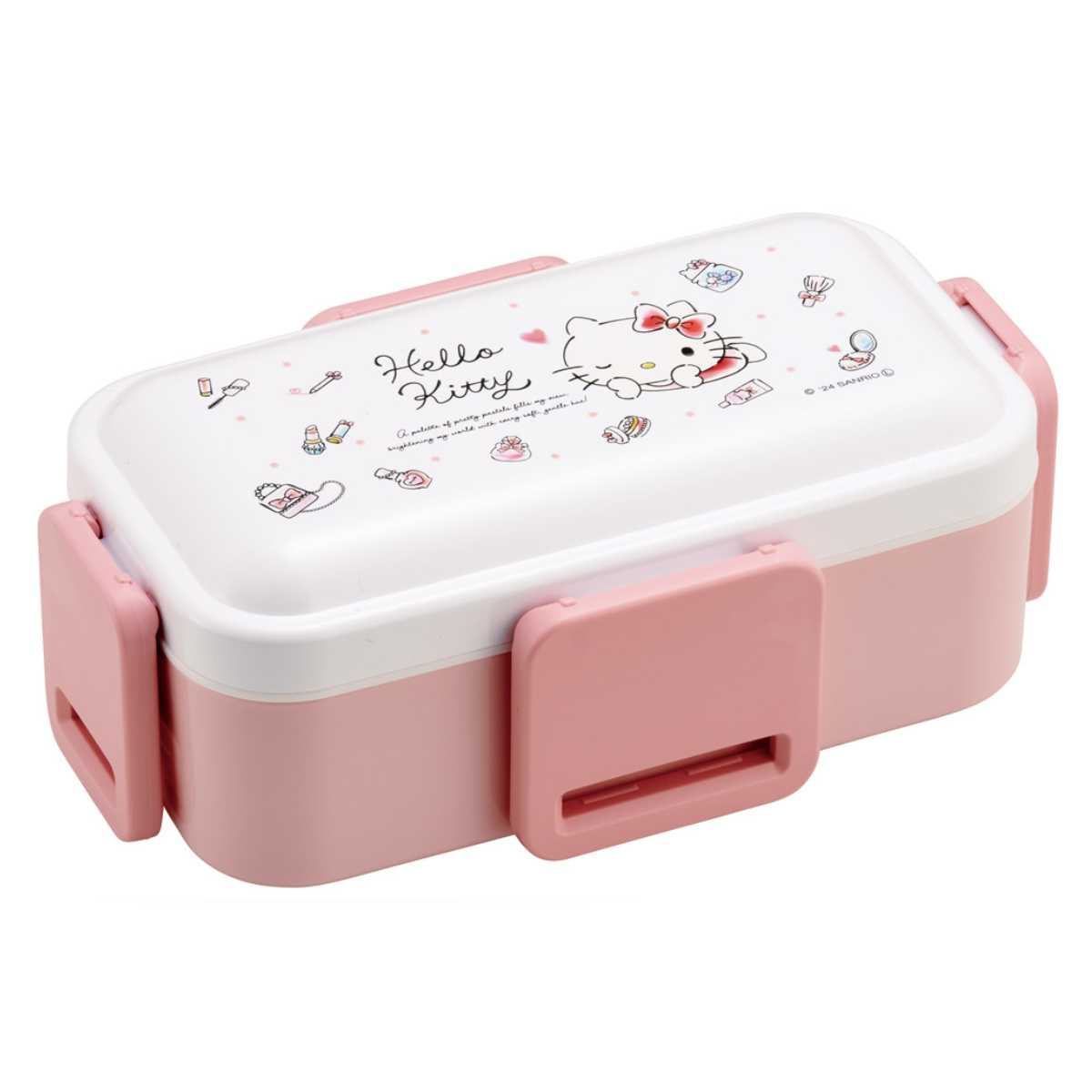 スケーター 弁当箱 2段 600ml 2段ふわっと弁当 キティ 水彩コスメ