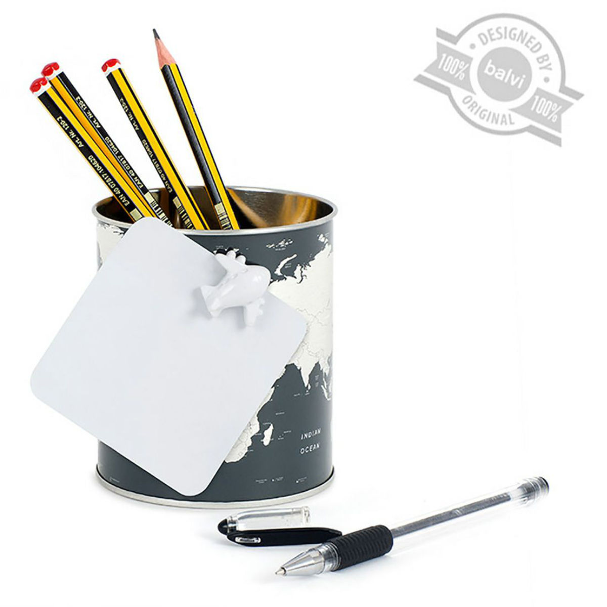 アントレックス ペン立て balvi バルビ ペンホルダー 缶 グローブ