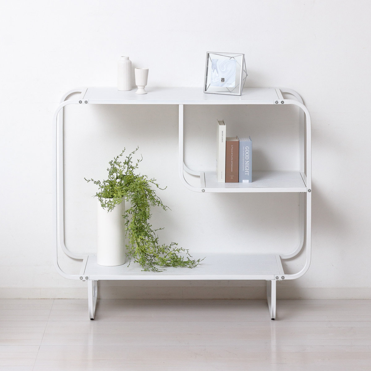 クロシオ ディスプレイラック 幅91.5cm 3段 スチール 白木目 （ ラック