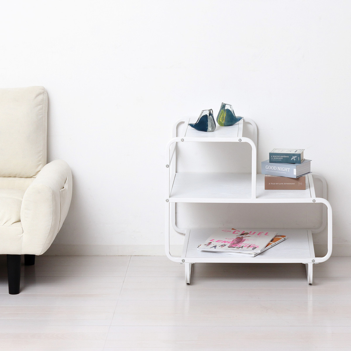 クロシオ オープンラック 幅61cm 3段 スチール 白木目 （ ラック 収納