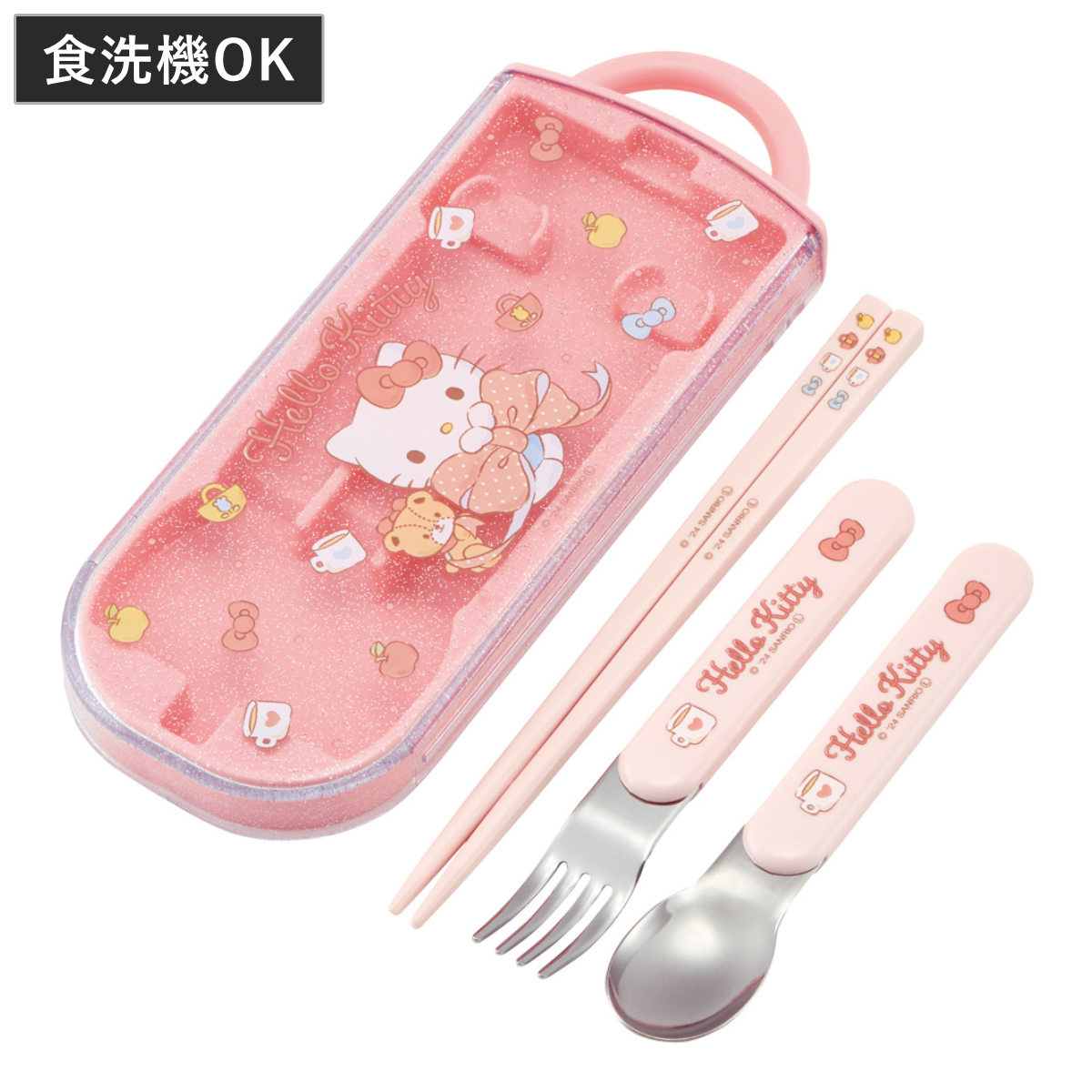 スケーター トリオセット 抗菌トリオセット キティビックリボン 箸箱