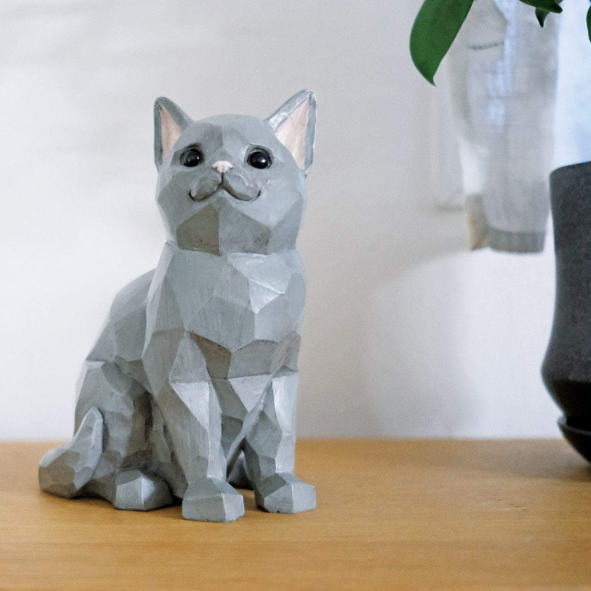 貯金箱 スオーラ マネーバンク ネコ （ マネーボックス コイン 500円玉 貯まる コイン入れ コインバンク 貯金 小銭 北欧 木彫り調 ）