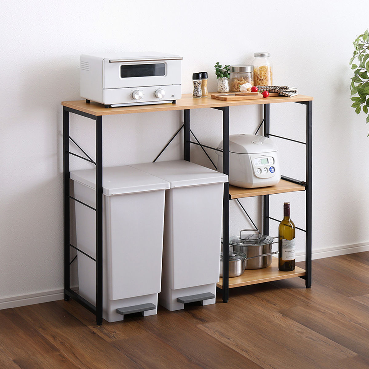 キッチンカウンター幅100cm収納 ホームテイスト（HOME taste） キッチンカウンター 幅100cm スライド棚