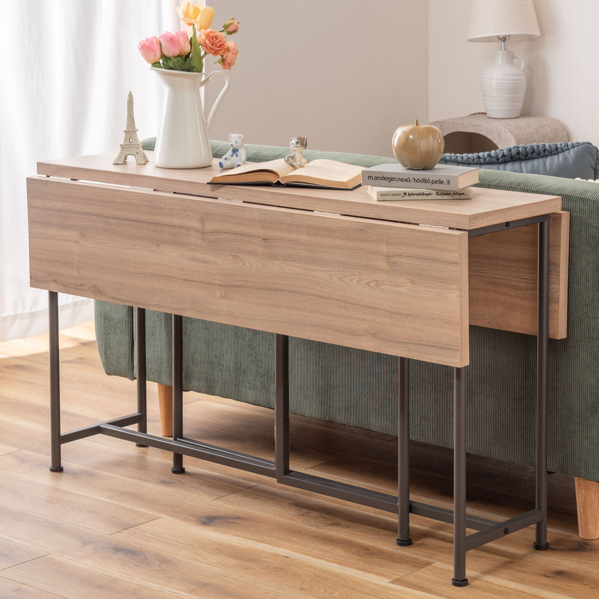 東谷 バタフライテーブル 幅120cm 奥行3段階調整 高さ70.5cm （ 3way