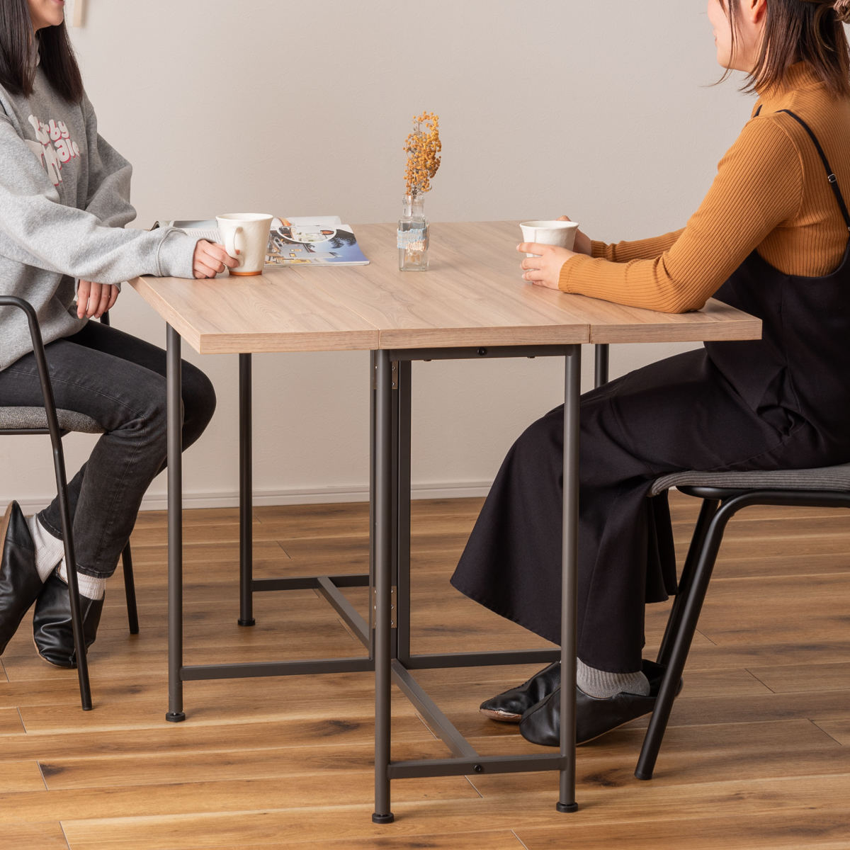 東谷 バタフライテーブル 幅120cm 奥行3段階調整 高さ70.5cm （ 3way