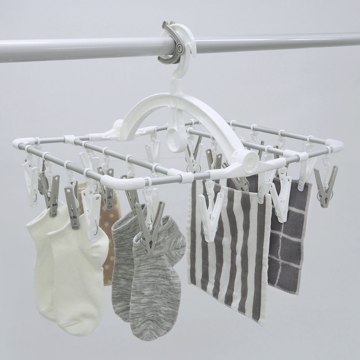 東和産業 角ハンガー ラクMAX アルミ角ハンガー 長ピンチ 24ピンチ