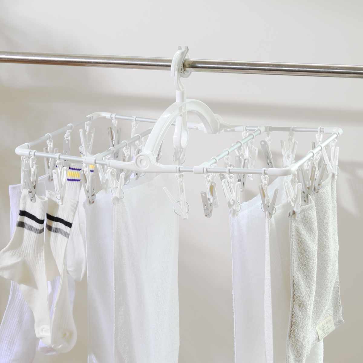 東和産業 角ハンガー ラクMAX アルミ角ハンガー 長ピンチ 32ピンチ