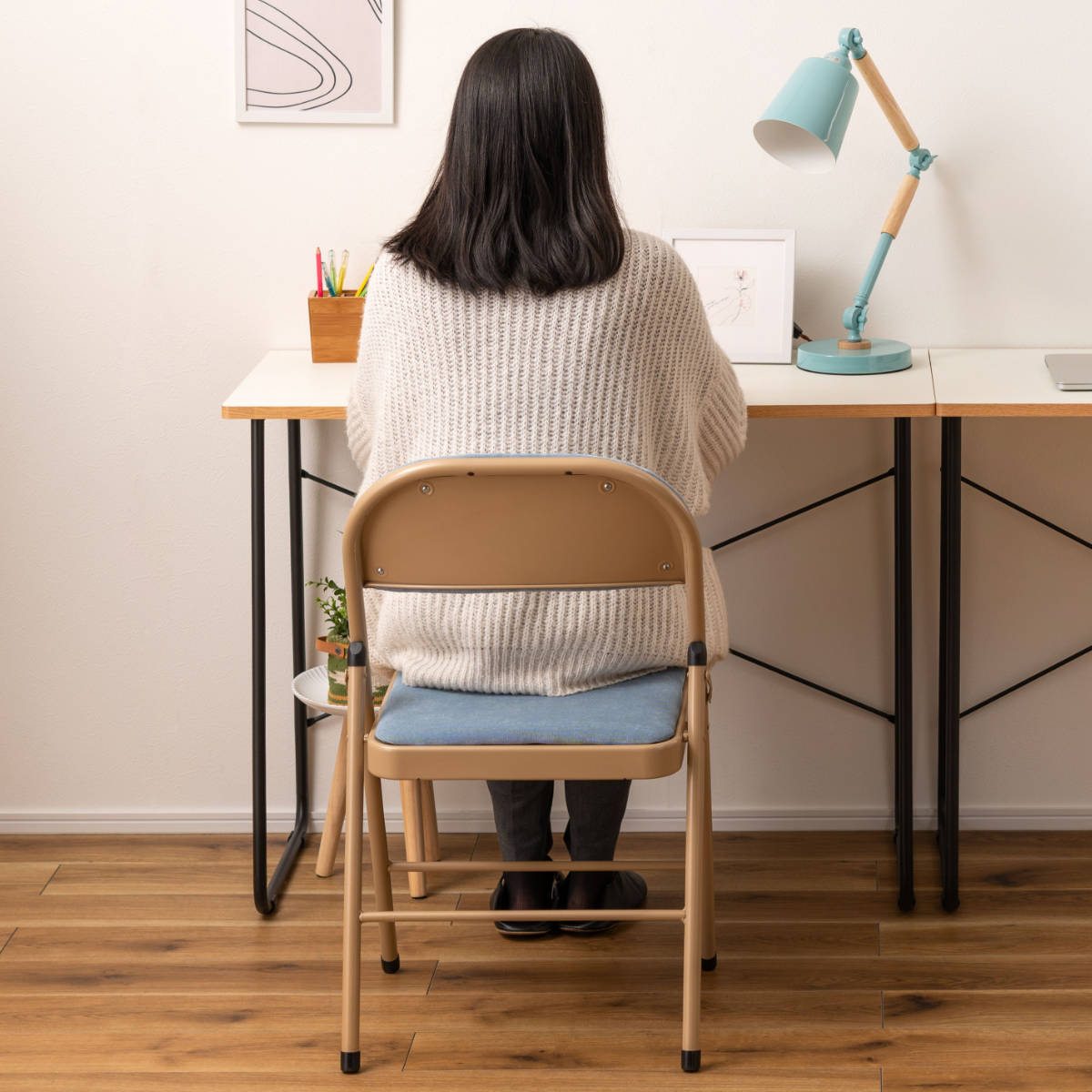 東谷 ワークデスク 幅80cm コンパクト スチール脚 （ スリム シンプル