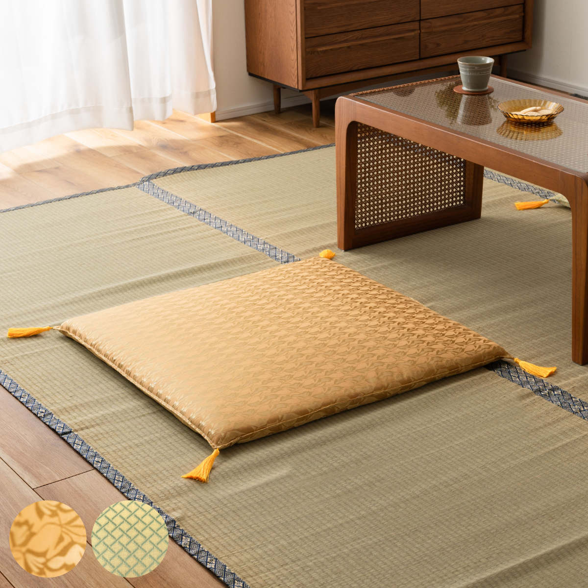 東谷 座布団 大判サイズ 幅70×奥行70×高さ7cm （ 撥水加工 お手入れ