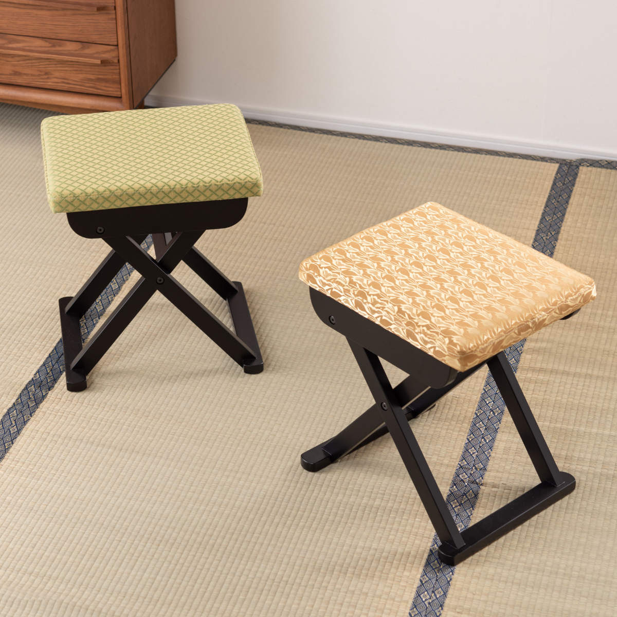 東谷 スツール 高さ45cm 折りたたみ式 お座敷チェア （ 撥水加工 お