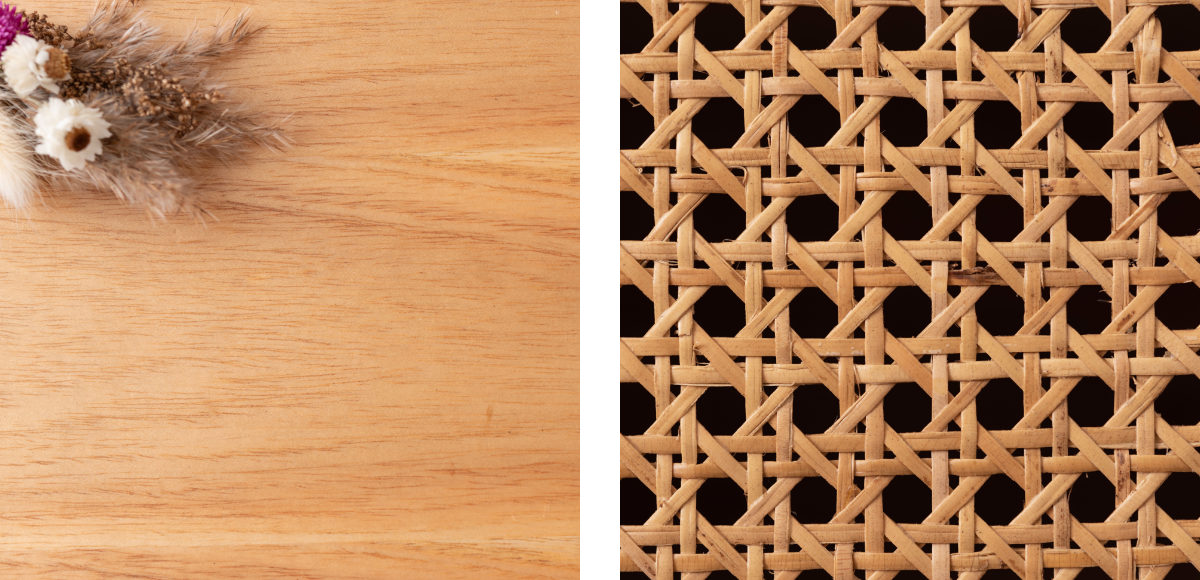 東谷 サイドテーブル 高さ52cm 引出し付 ラタン ナイトテーブル （ 机