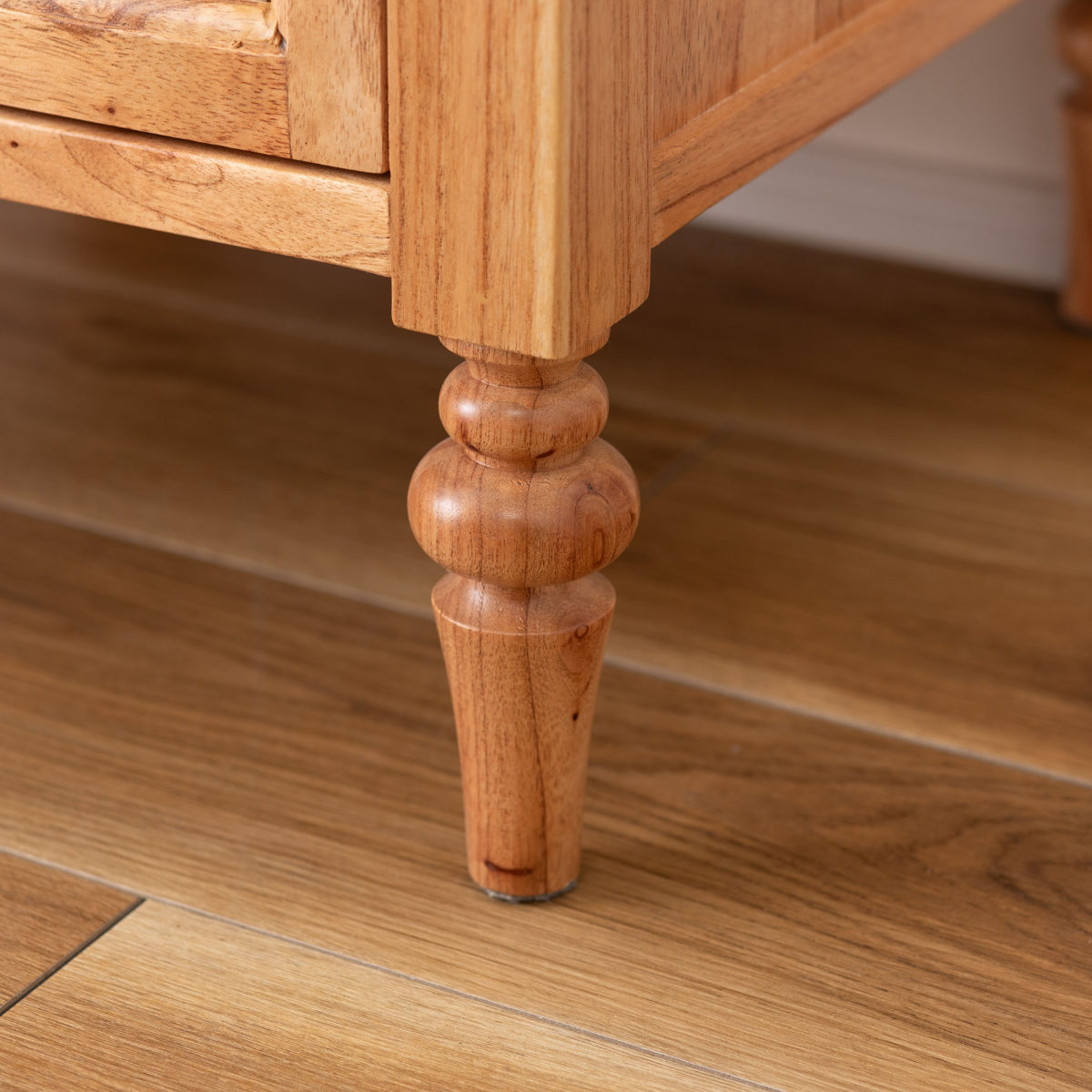 東谷 デスク シンプル 幅112cm 引出し付 ラタン （ 机 パソコンデスク