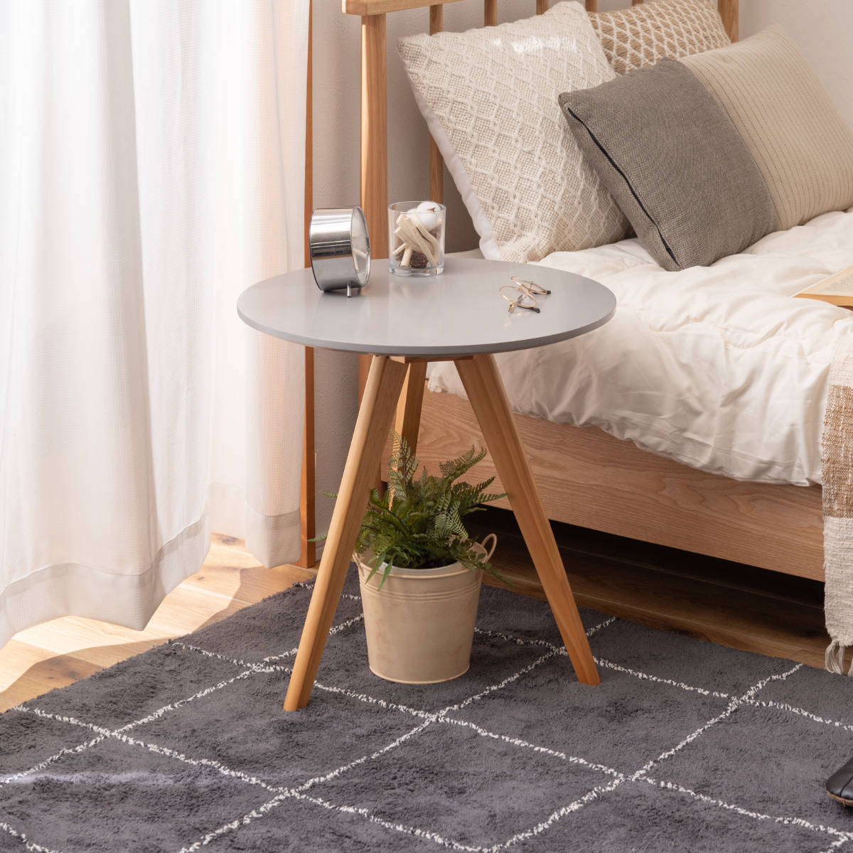 東谷 サイドテーブル 円型 直径50cm 高さ50cm くすみカラー ラウンド