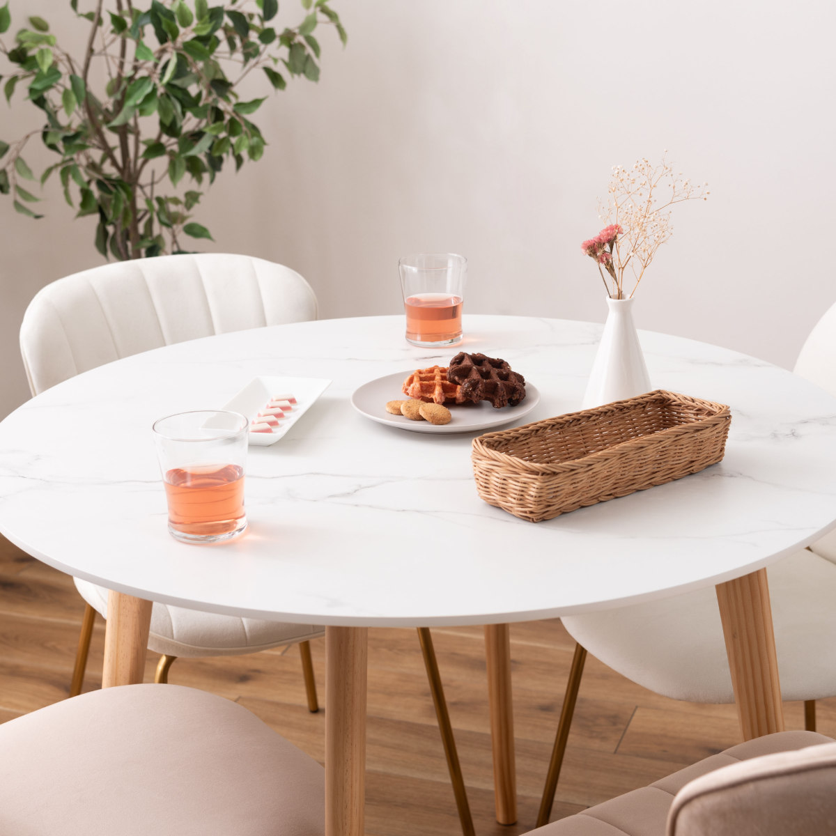 東谷 ダイニングテーブル 円型 直径90cm 高さ72cm 大理石調 ラウンド