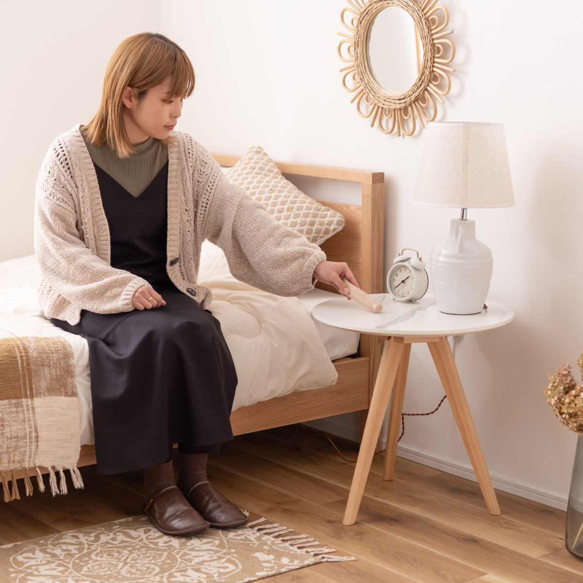 東谷 サイドテーブル 円型 直径50cm 高さ50cm 大理石調 ラウンドサイド 東谷 サイドテーブル 円型 直径50cm 高さ50cm 大理石調 ラウンドサイド