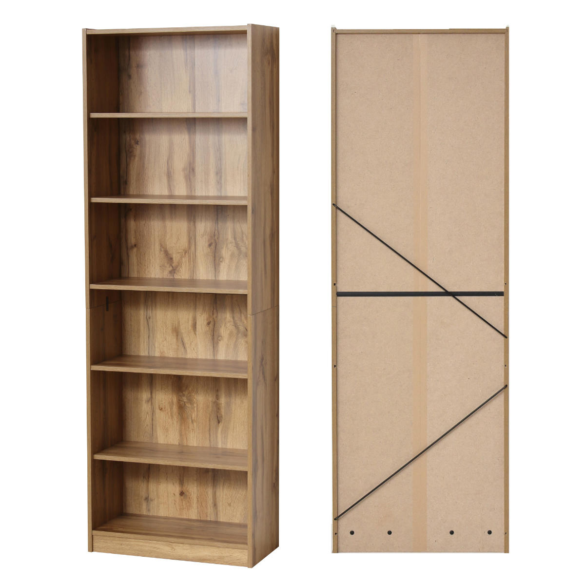 クロシオ 文庫本 本棚 幅60cm 高さ180cm 工具不要 簡単組立 （ ラック