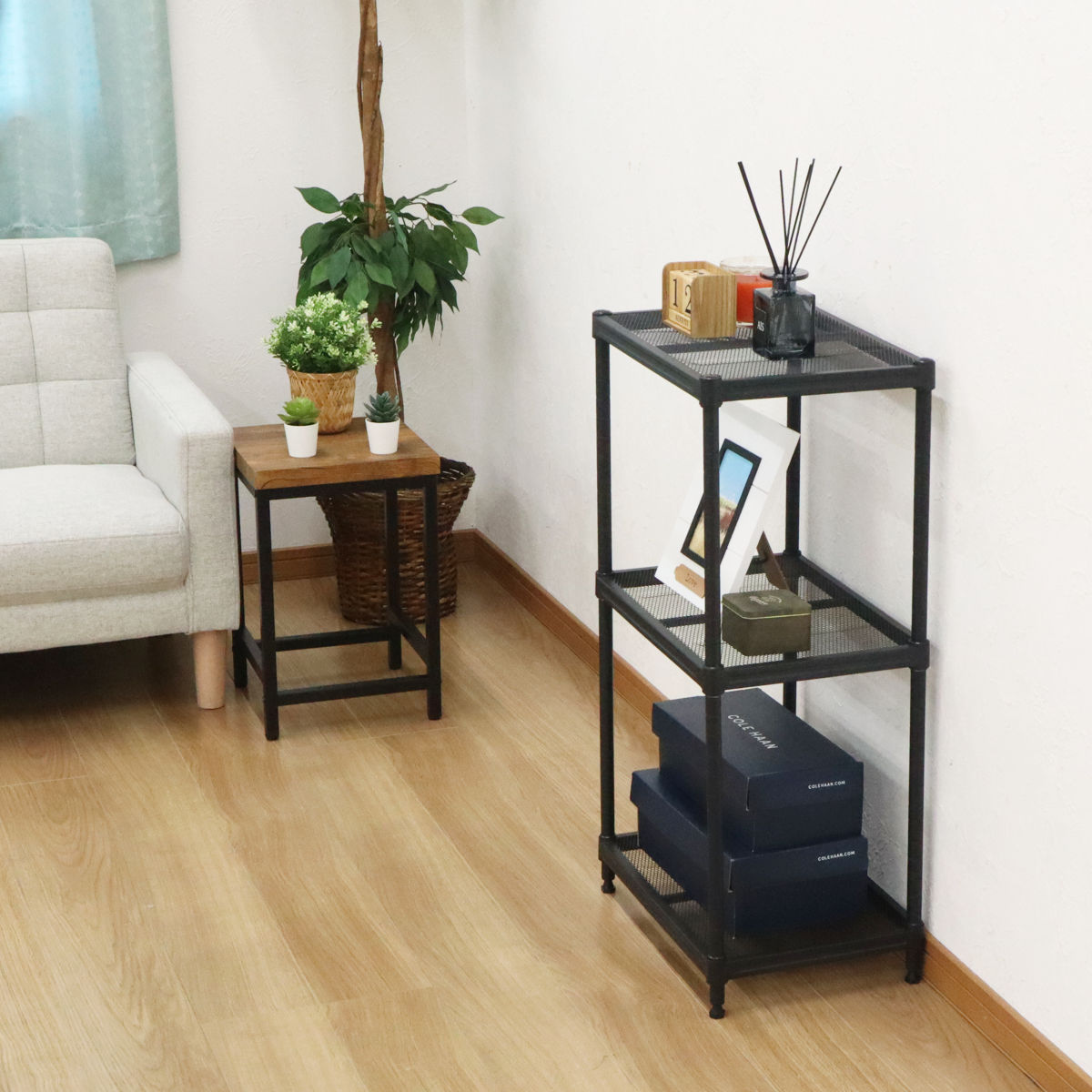 エイ・アイ・エス スチールラック 幅44cm 3段 メッシュ 粉体塗装