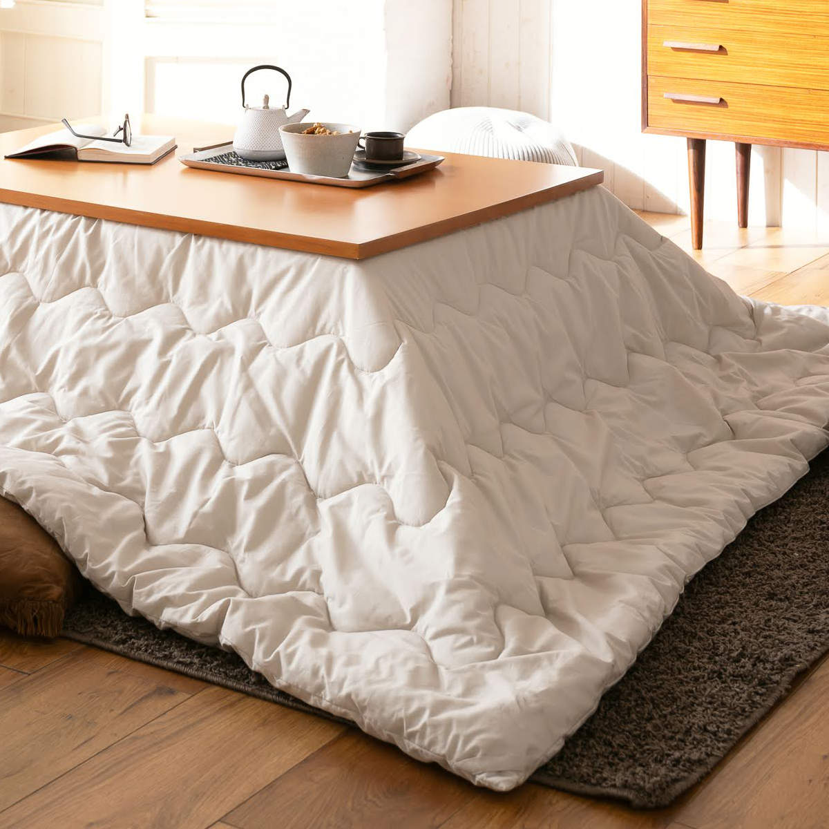 こたつ掛け布団 200×200cm 正方形 Fab the Home Solid 洗える