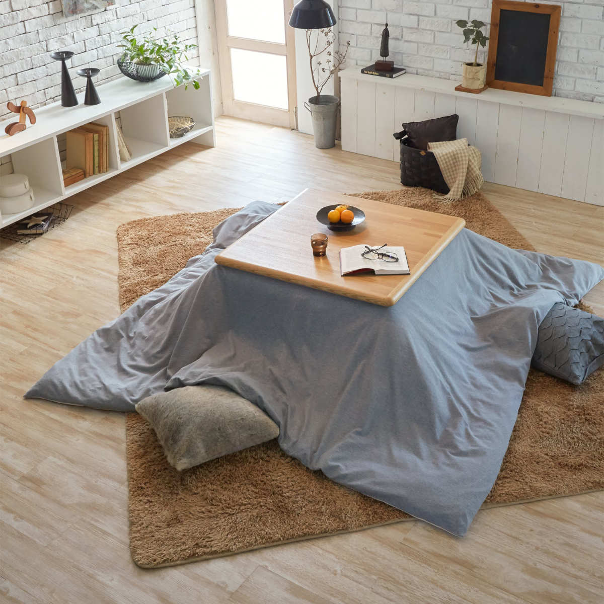 こたつ布団カバー 正方形 Fab the Home 200×200cm ヘリンボーンニット