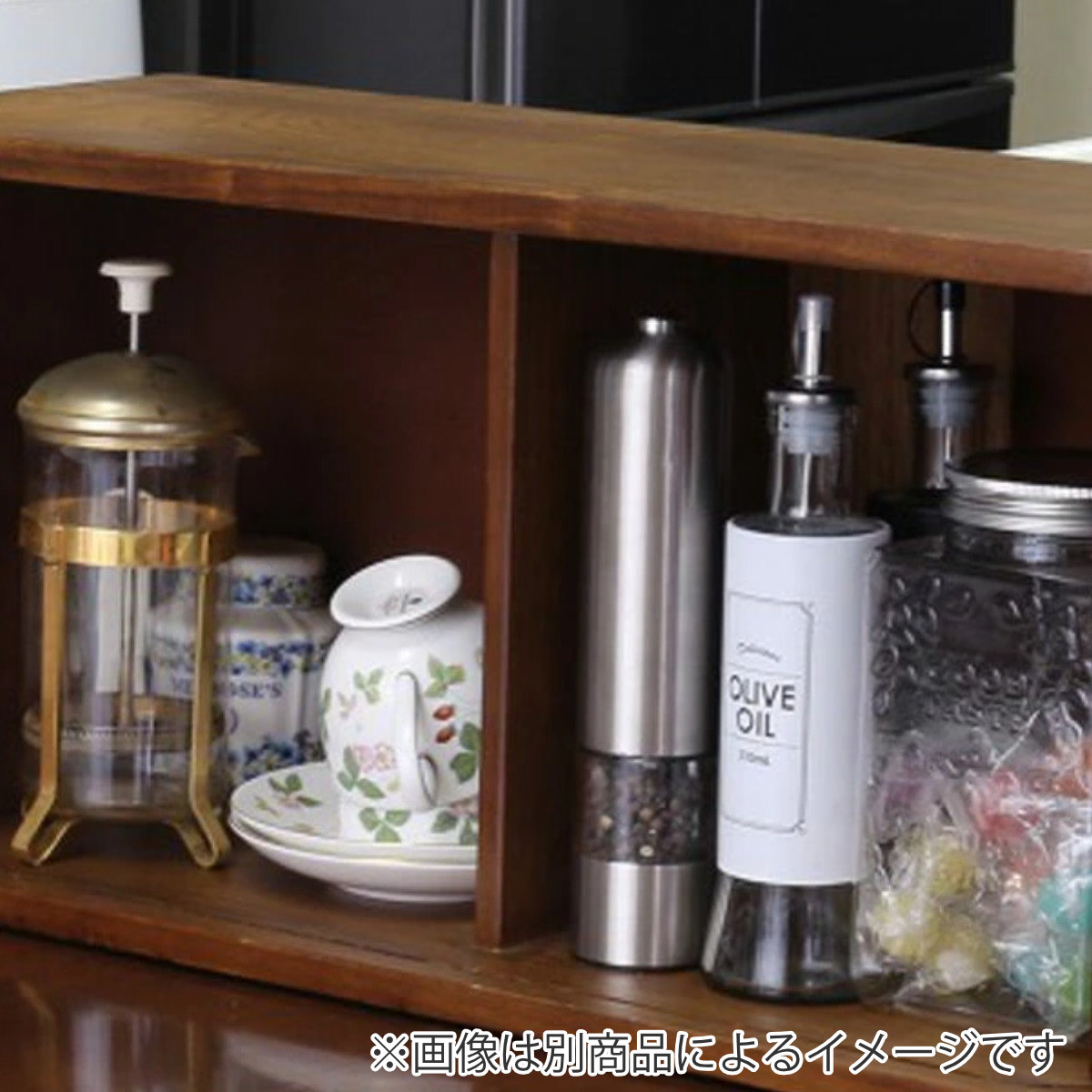 OSMAC 調味料ラック ジャバラ扉式調味料ケース （ 幅50cm 木製 天然木