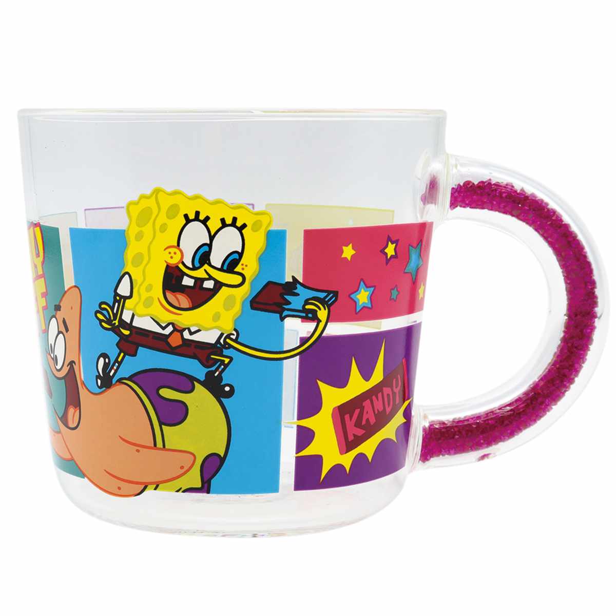 大西賢製販 マグカップ 390ml スポンジボブ ガラス （ 耐熱ガラス 耐熱