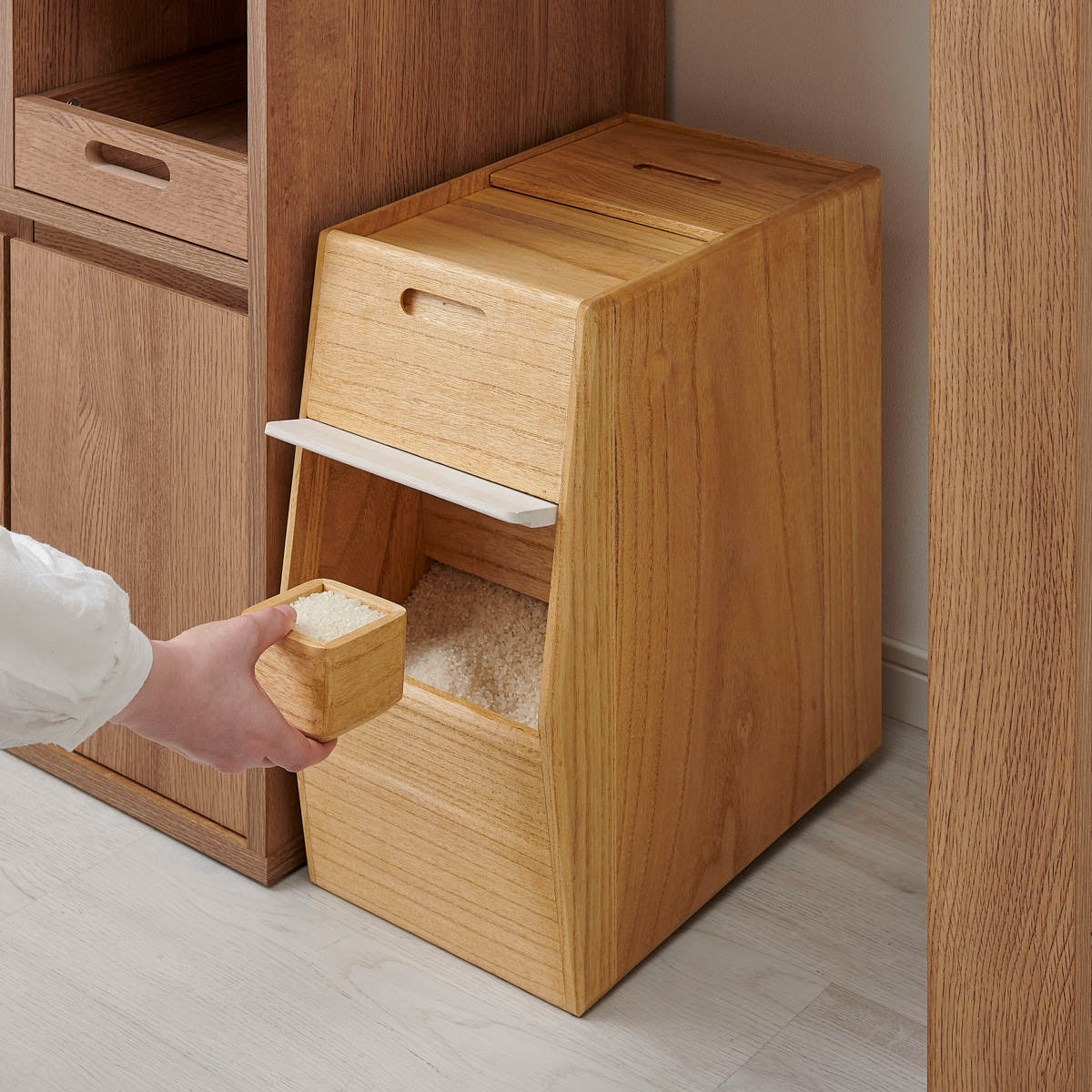 OSMAC 米びつ 20kg KIRISAI 桐のこめ櫃 （ 桐 天然木 日本製 調湿 一合