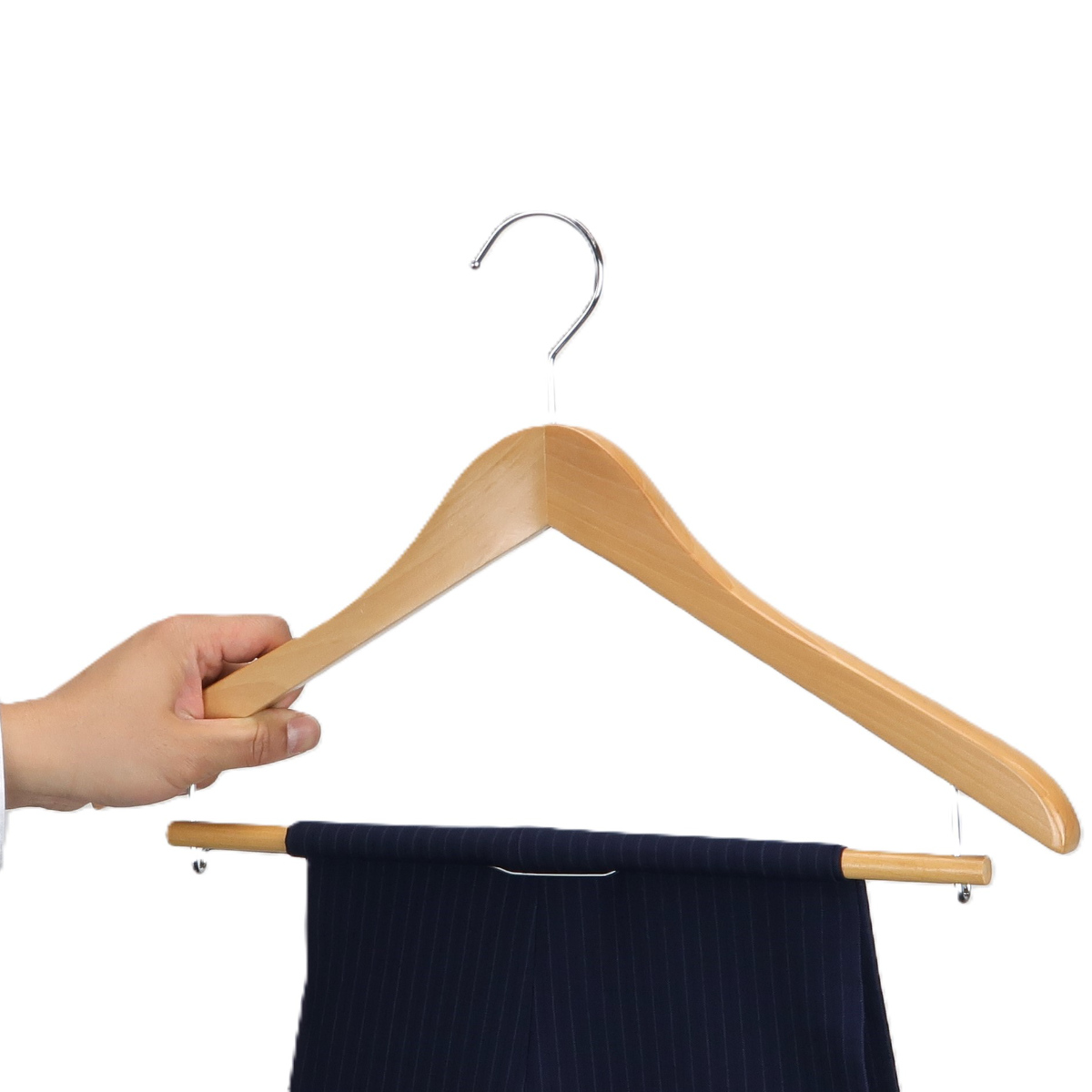 BURBERRY 木製ハンガー 5本セット サワフジ ハンガー 木製ハンガー 5本組 （ スーツハンガー 木製 5本