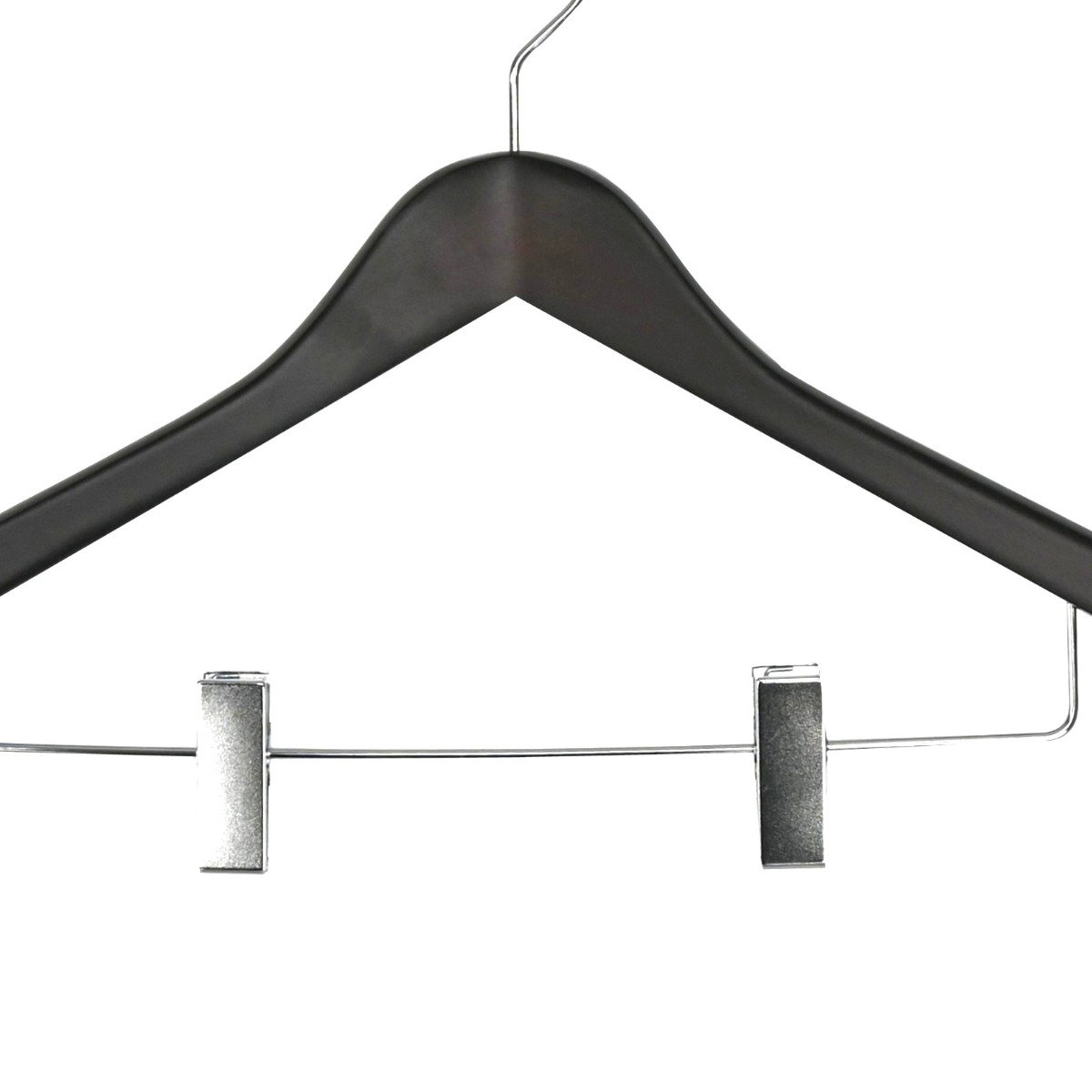 サワフジ ハンガー 木製ハンガー クリップ付 5本組 （ スーツハンガー