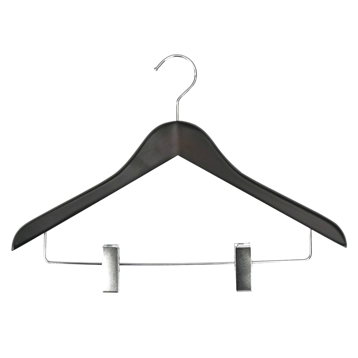 サワフジ ハンガー 木製ハンガー クリップ付 10本組 （ スーツハンガー