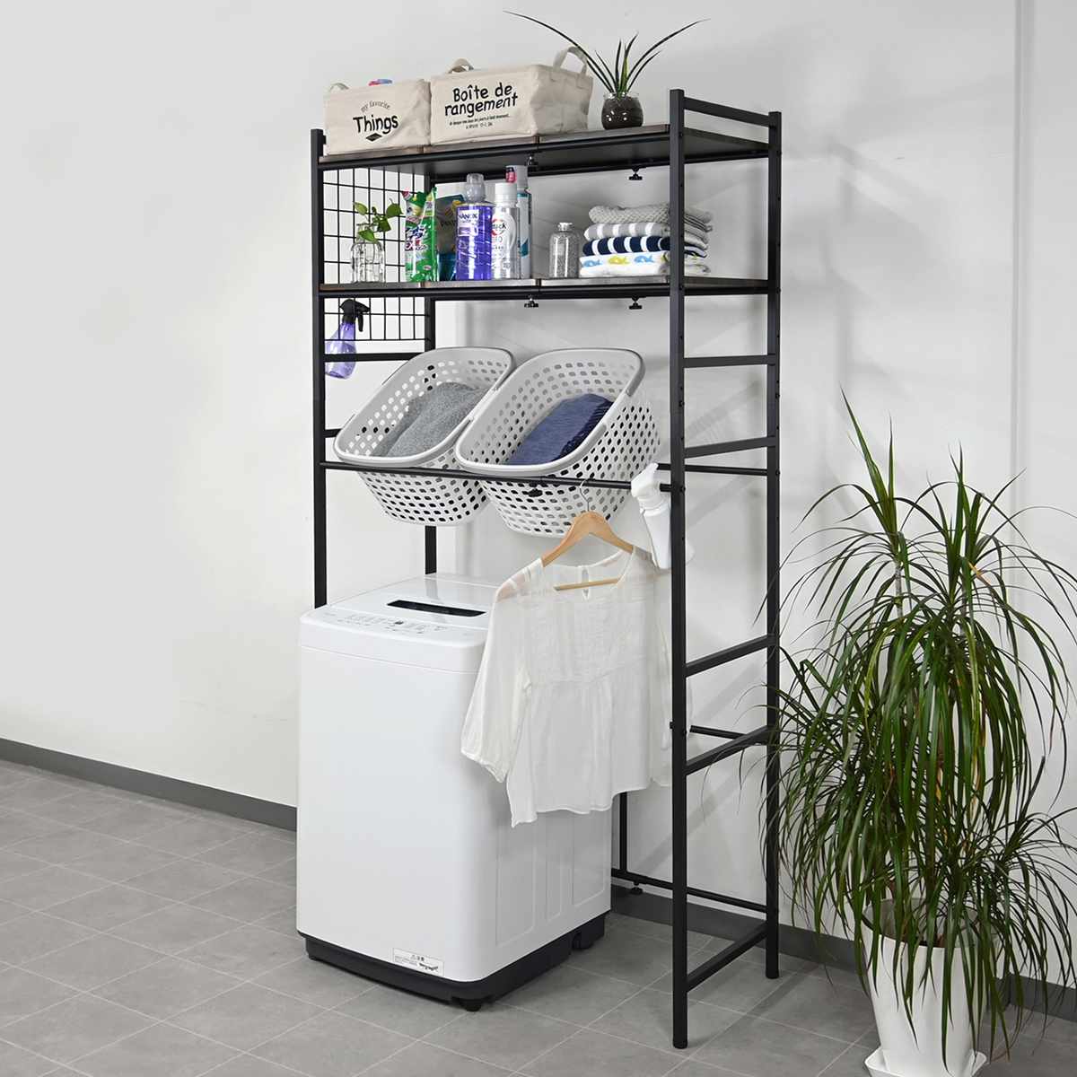 フクダクラフト ランドリーラック 伸縮式 洗濯機棚 幅65〜95cm （ 洗濯