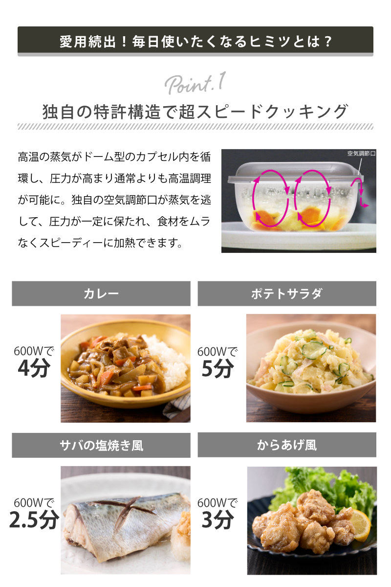 岩谷マテリアル 特典付き レンジ調理器 オーブン調理 耐熱 保存容器 6