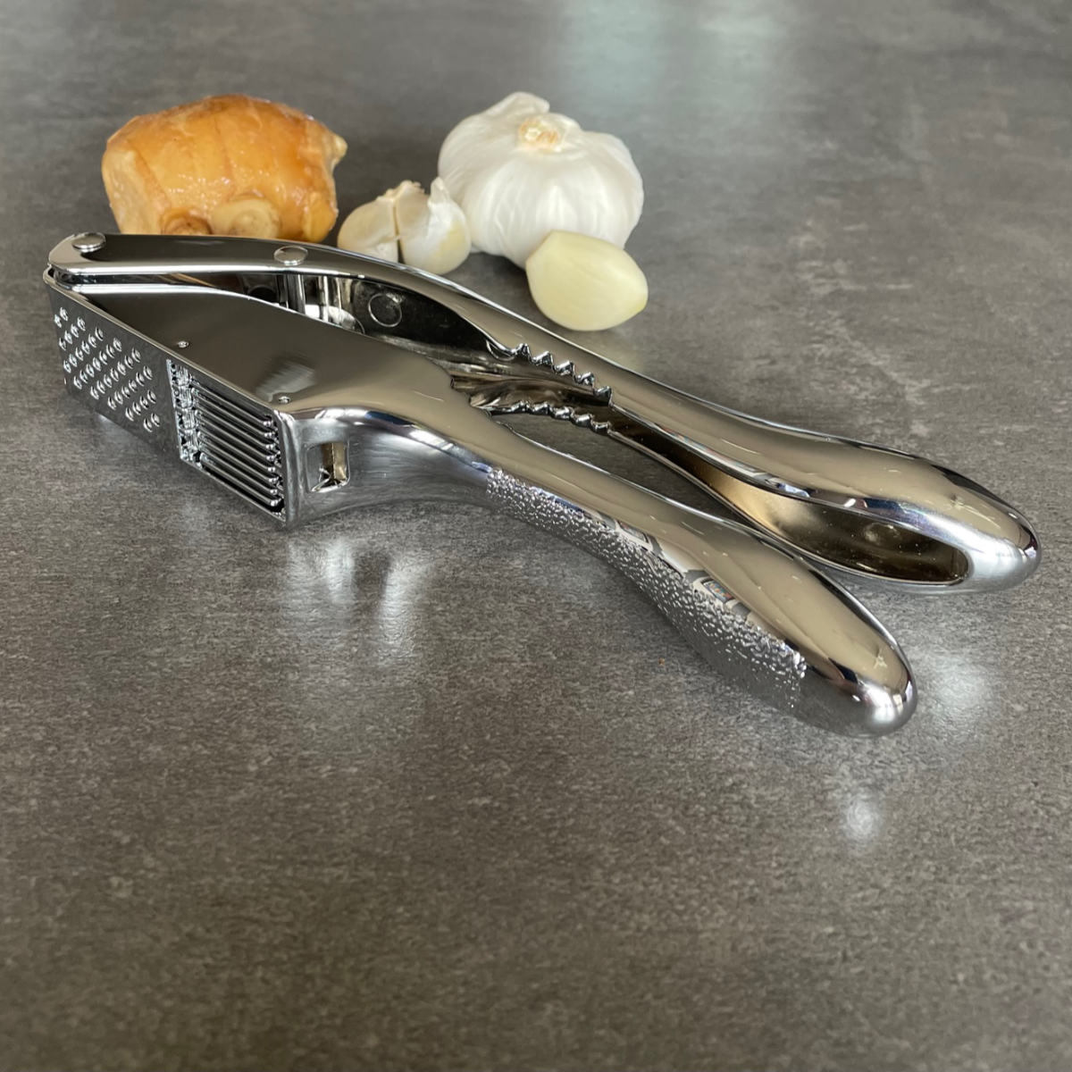 ニンニク生姜プレス＆スライサー Felio アルミ製 （ フェリオ にんにく