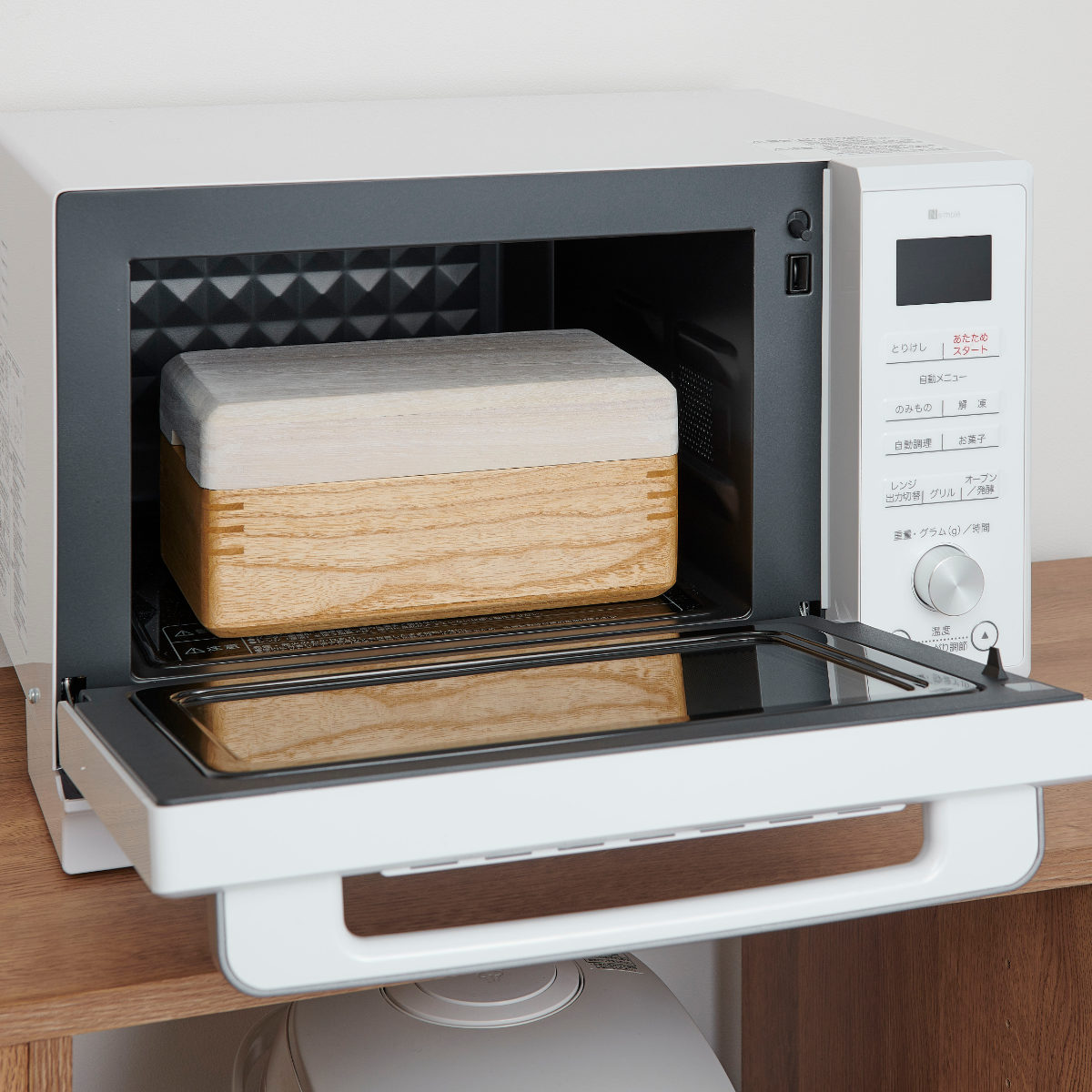 OSMAC 電子レンジ蒸し器 KIRISAI 木製 桐のレンジでむし鉢 日本製