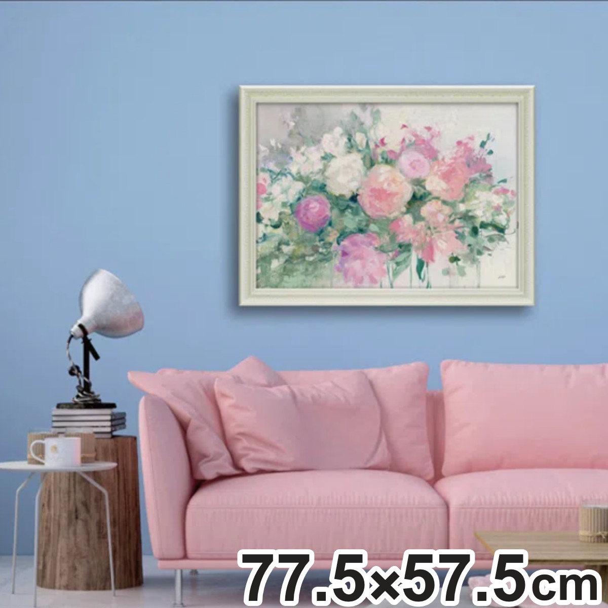 アートパネル ジュリア プリントン 『ジューン アバンダンス』 77.5×57.5cm （ 絵画 絵 アート インテリア 額 額入り 壁掛け おしゃれ ゲル加工 花 ）