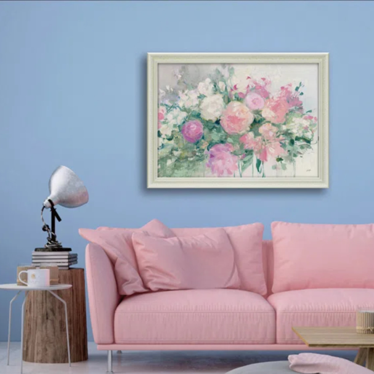 アートパネル ジュリア プリントン 『ジューン アバンダンス』 77.5×57.5cm （ 絵画 絵 アート インテリア 額 額入り 壁掛け おしゃれ ゲル加工 花 ）