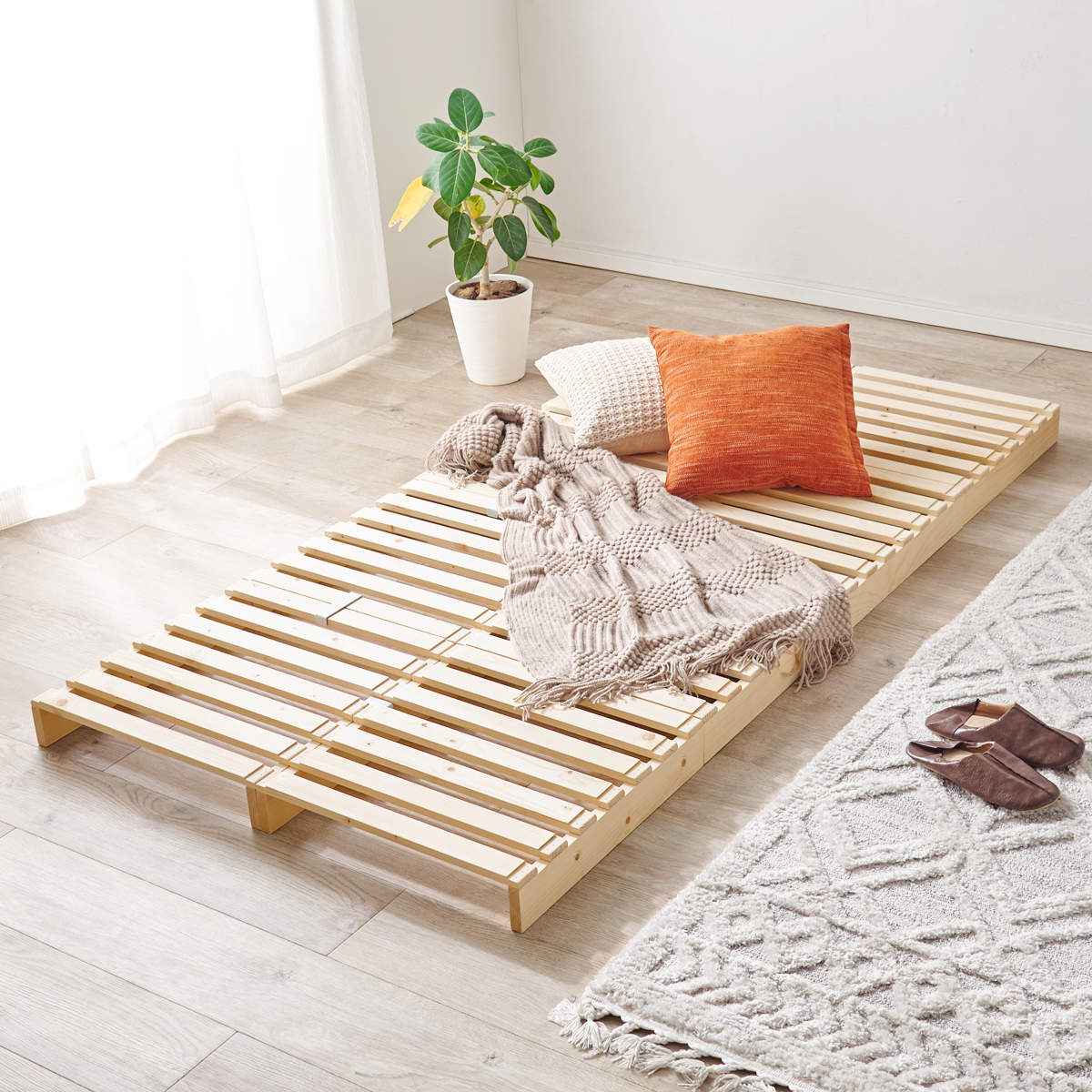 パレットベッド シングル8枚組 HAGiHARA（萩原） パレットベッド シングル 8枚セット すのこ 天然木