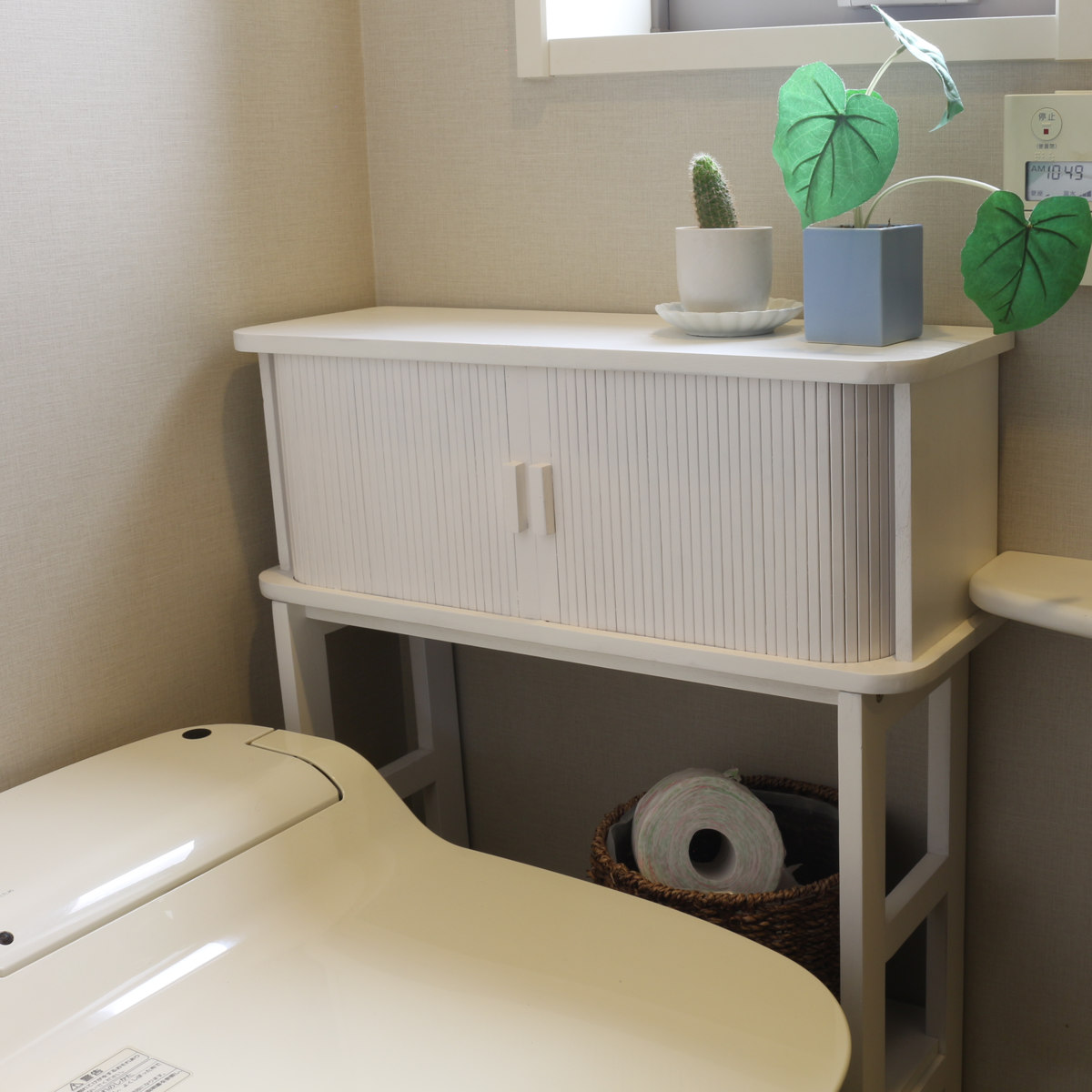 OSMAC コンソールテーブル 幅60cm ジャバラ扉収納 可動棚付