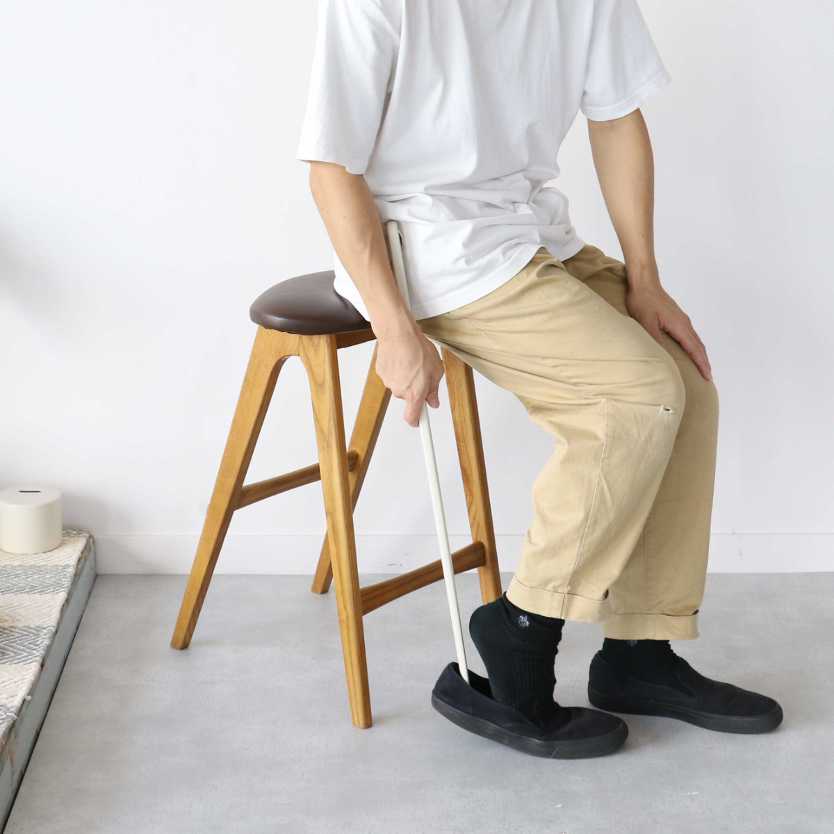 ICHIBA スツール 折りたたみ 高さ60.5cm 天然木 ( スリム 座面 ICHIBA スツール 折りたたみ 高さ60.5cm 天然木 ( スリム 座面