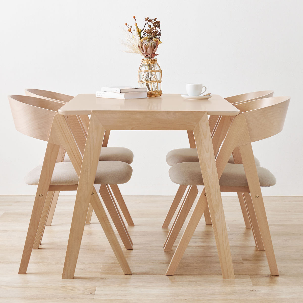 HAGiHARA（萩原） ダイニングテーブルセット 4人掛け 5点セット