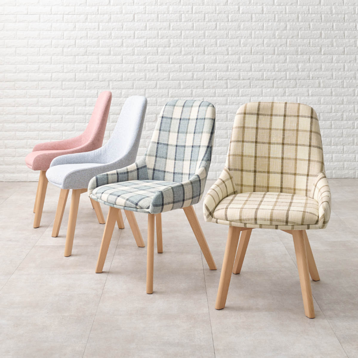 HAGiHARA（萩原） ダイニングチェア 同色2脚セット 座面高44cm 無地