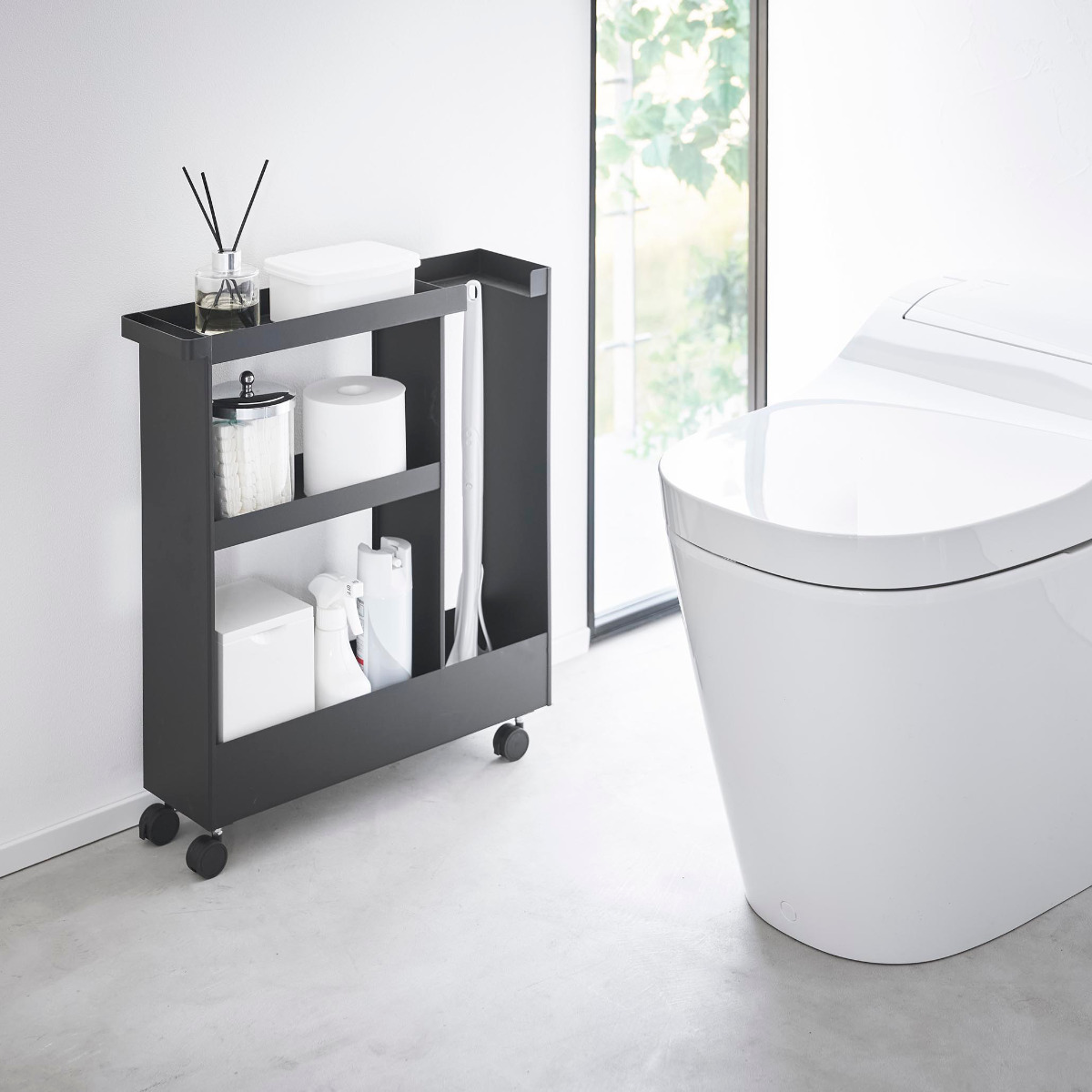 tower 山崎実業 キャスター付きトイレスリムワゴン タワー 3段