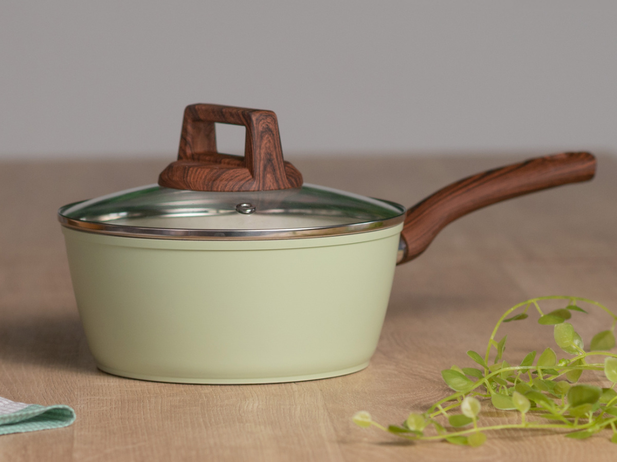 片手鍋 18cm IH対応 セラミーク セラミックコート （ ガス火対応